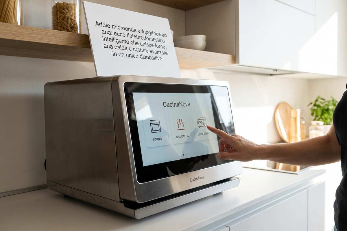 Elettrodomestico intelligente per cottura avanzata in cucina moderna.