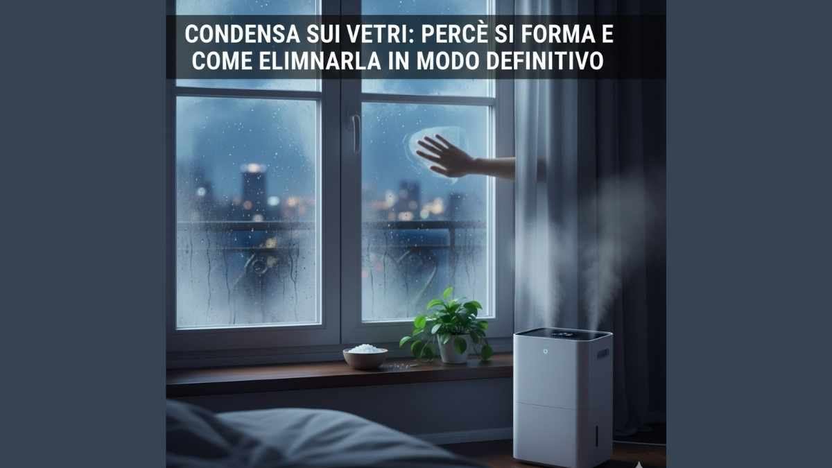 Condensa su una finestra in una fredda mattina d'inverno