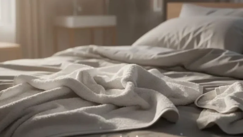 Mitä tarkoittaa, kun käytetty pyyhe jää aina sängylle kylpykerran jälkeen?