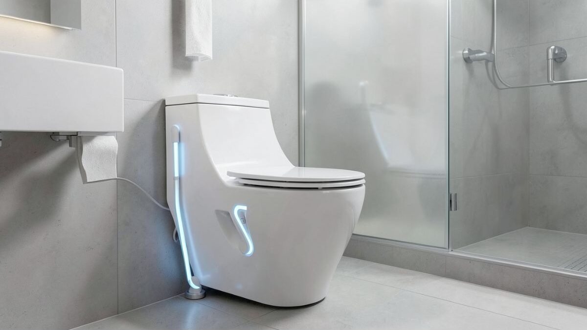 Dispositivo igienico senza contatto per la pulizia del WC