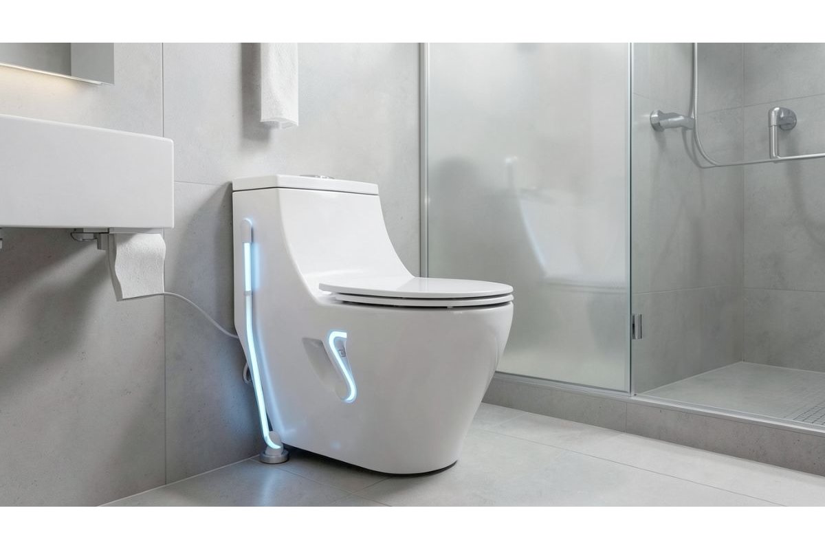 Dispositivo igienico senza contatto per la pulizia del WC