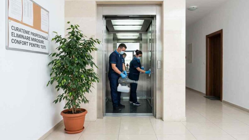 Ascensore pulito e profumato in un condominio moderno