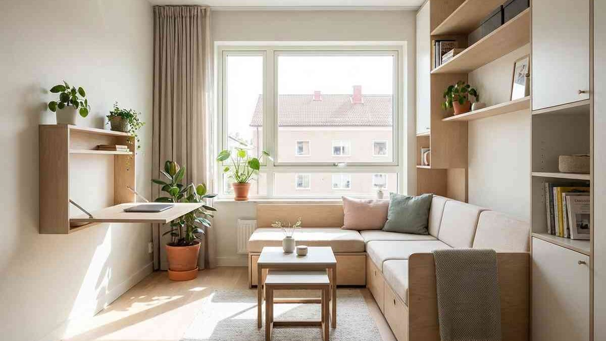 Disposizione ottimale dei mobili in un soggiorno moderno e spazioso.