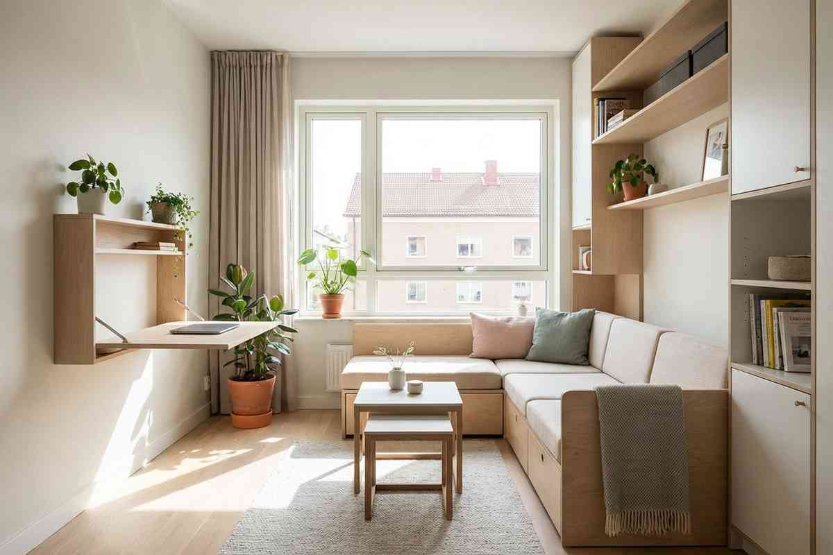 Disposizione ottimale dei mobili in un soggiorno moderno e spazioso.