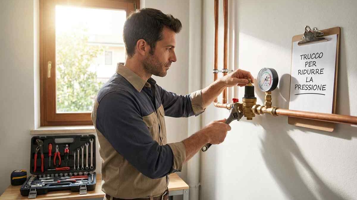 Rubinetto con forte flusso d'acqua in cucina moderna