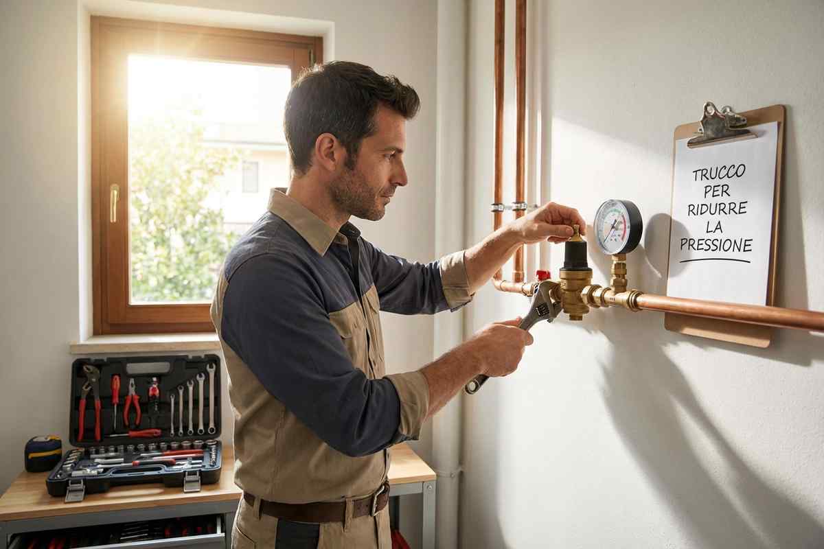 Rubinetto con forte flusso d'acqua in cucina moderna